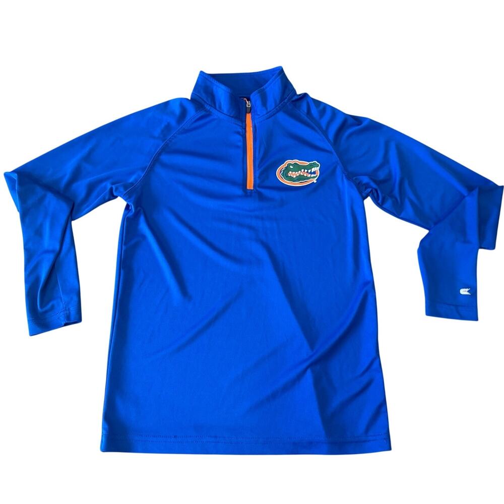UF University of Florida Gators 1/4 Zip Pullover Top Shirt Jacket Kids M 12 / 14